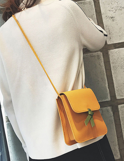 Fashion Yellow+green Color-matching Decorated Bag
