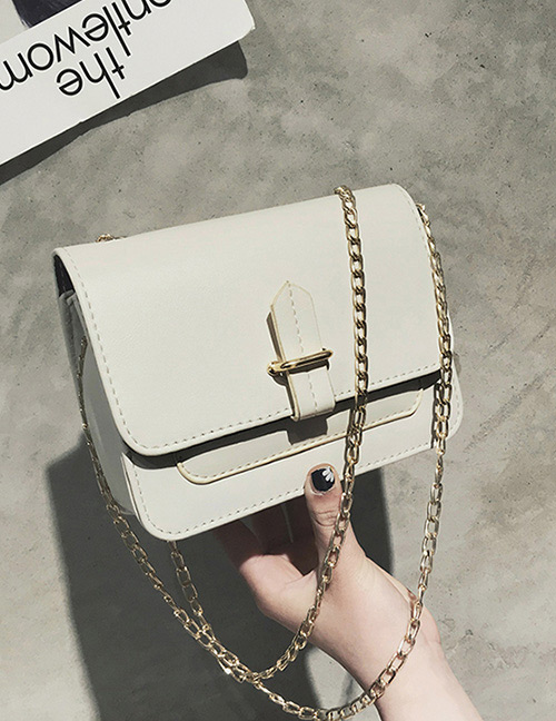 Fashion Beige Pure Color Decorated Bag