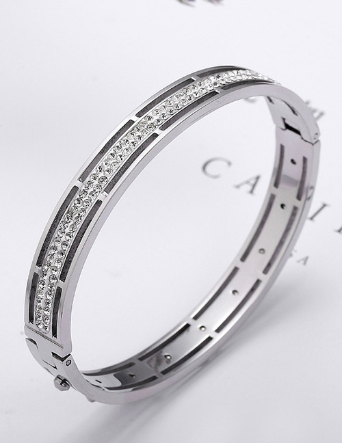 Fashion Silver Color Full Diamond Decorated Bracelet