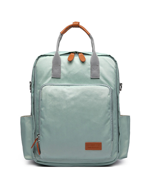 Fashion Light Green Pure Color Decorated Backpack