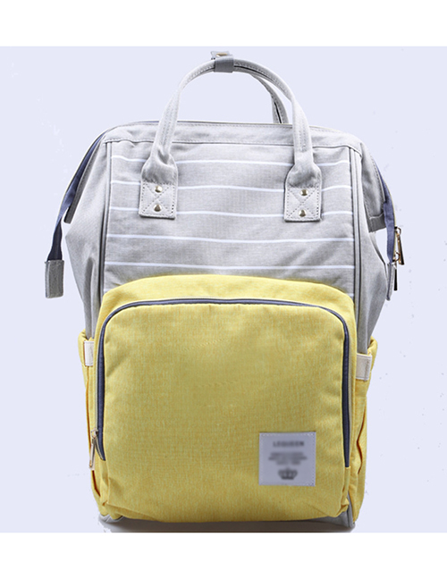 Fashion Yellow Stripe Pattern Decorated Backpack
