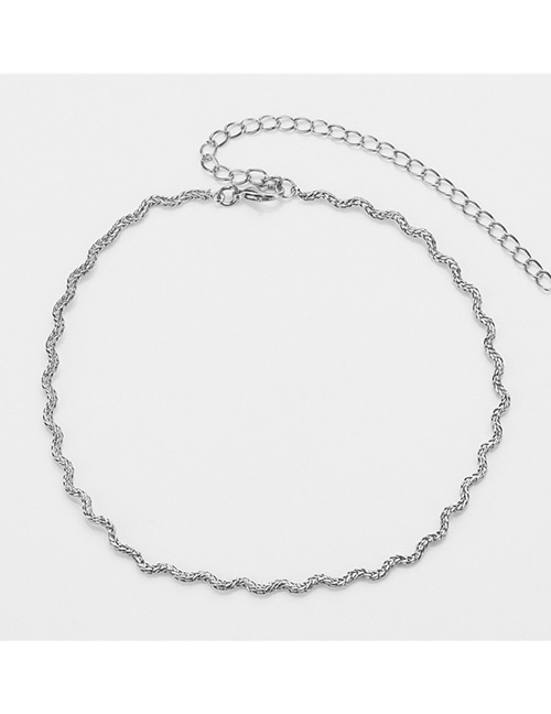 Fashion Silver Color Pure Color Decorated Simple Necklace