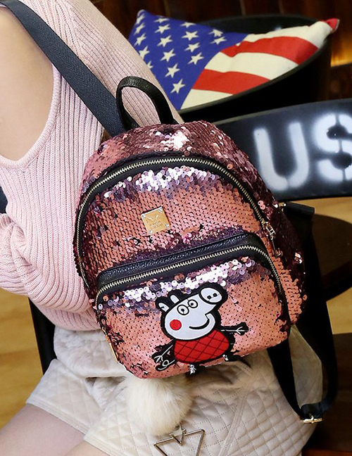 Lovely Pink Peppa Pig Pattern Decorated Backpack