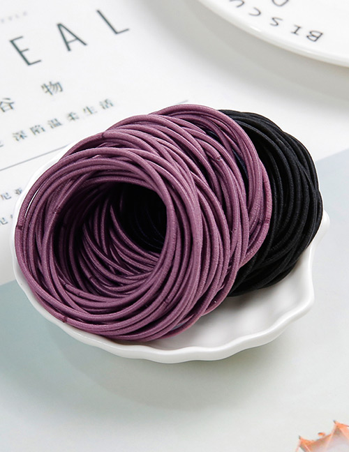 Lovely Dark Purple+black Color Matching Design Child Hair Band(around 100pcs)