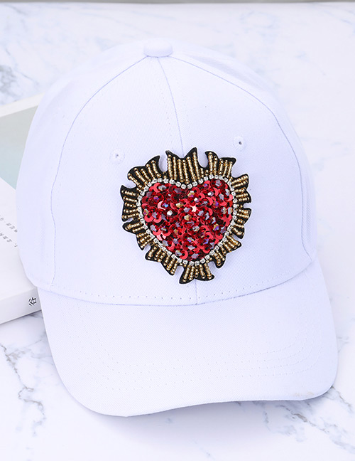 Fashion White Heart Shape Decorated Baseball Cap