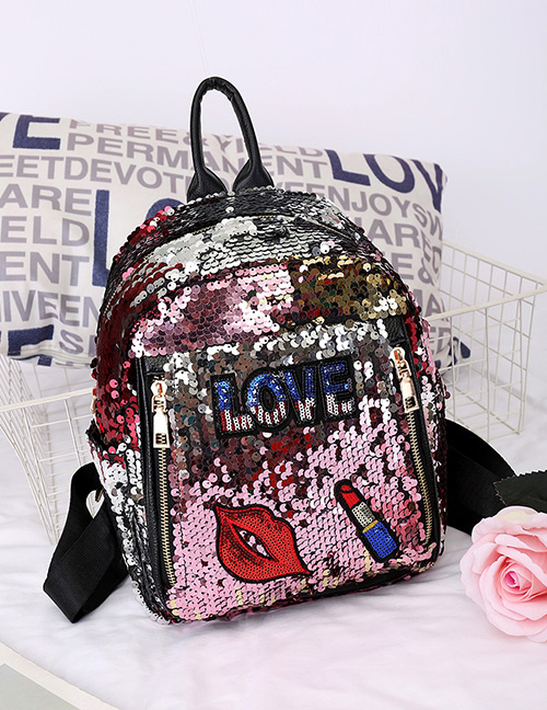 Fashion Red Lips Pattern Decorated Backpack