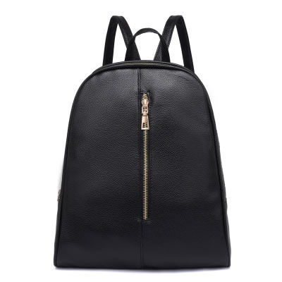 Fashion Black Pure Color Decorated High-capacity Backpack