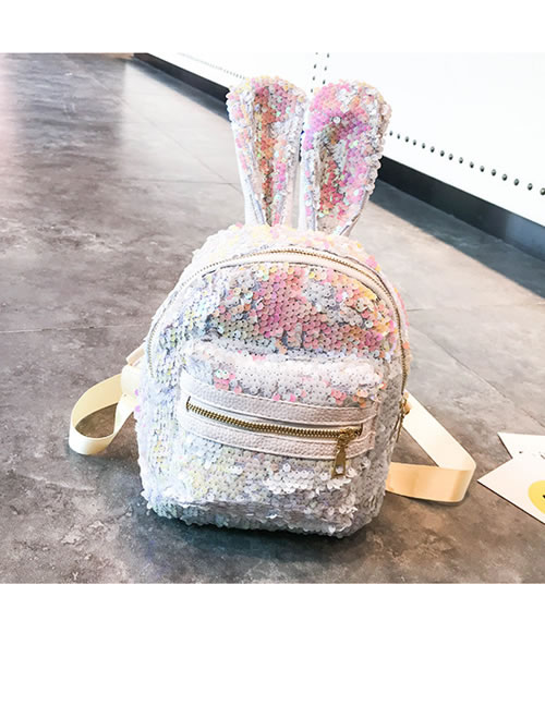 Fashion White+pink Cartoon Rabbit Shape Design Leisure Travel Bag