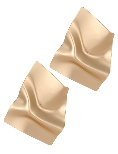 Elegant Gold Color Pure Color Design Irregular Shape Earrings