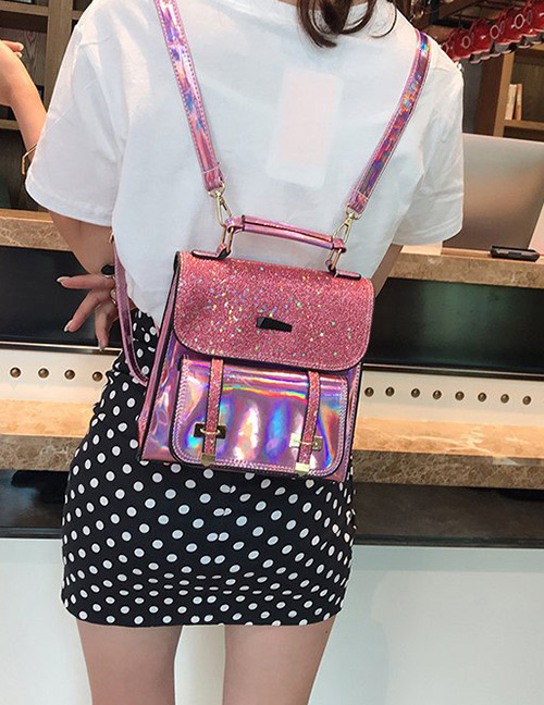 Fashion Pink Sequins Pattern Decorated High-capacity Bag