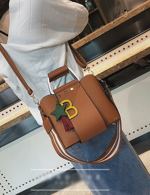 Fashion Brown Tassel Decorated Bag