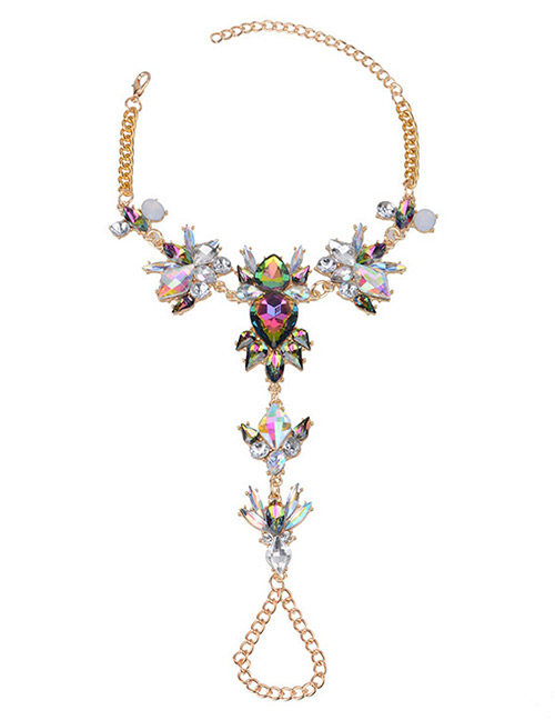 Trendy Multi-color Water Drop Shape Gemstone Decorated Bracelet