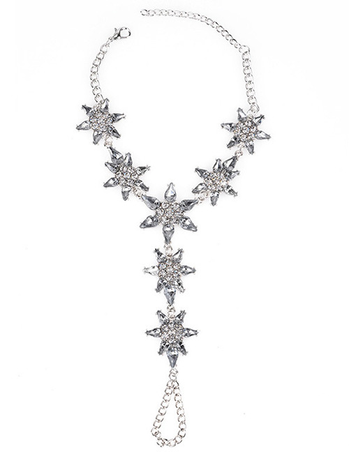 Trendy Silver Color Star Shape Decorated Pure Color Anklet