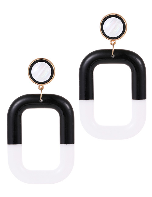 Fashion White Square Shape Decorated Color-matching Earrings
