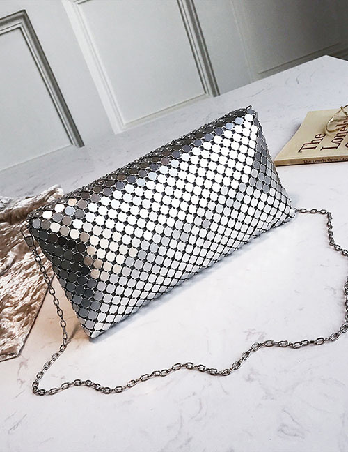 Fashion Silver Color Full Diamond Decorated Bag