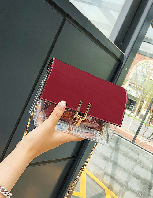 Fashion Claret Red Transparent Decorated Bag(2pcs)