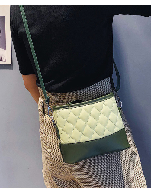 Fashion Green Grid Pattern Decorated Bag