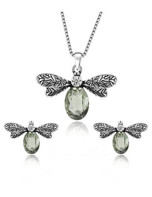 Fashion Silver Color Dragonfly Shape Decorated Jewelry Sets