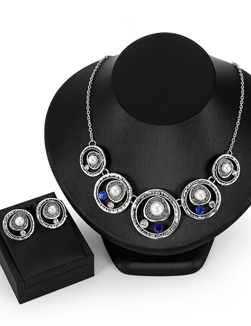 Fashion Silver Color Round Shape Decorated Jewelry Sets