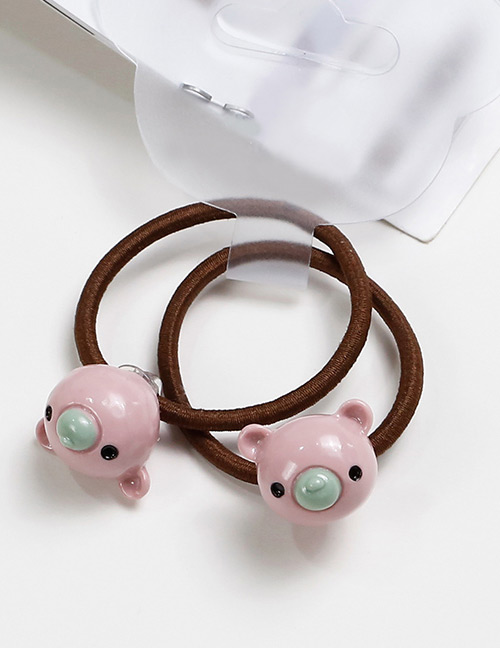 Lovely Light Pink Bears Shape Decorated Baby's Hair Band(2pcs)