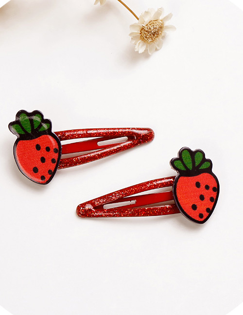 Lovely Red Strawberry Shape Desgin Baby Hair Clip (2pcs)