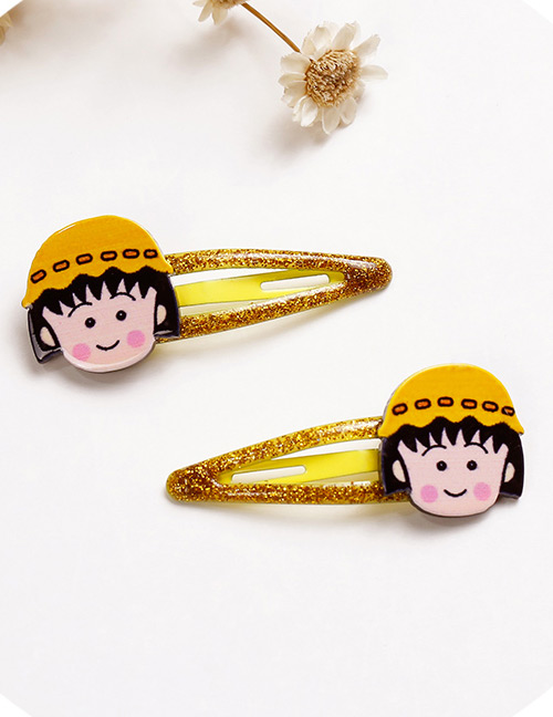 Lovely Yellow Sakura Momoko Decorated Baby Hair Clip (2pcs)
