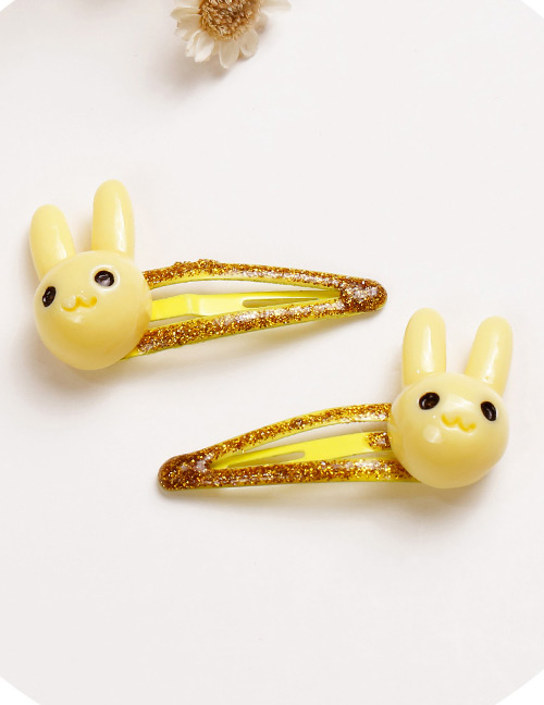 Lovely Yellow Rabbit Shape Design Baby Hair Clip (2pcs)