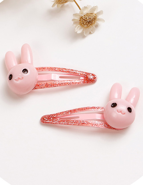 Lovely Pink Rabbit Shape Design Baby Hair Clip (2pcs)