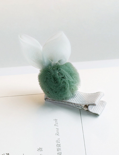 Lovely Green Rabbit Ears Decorated Ball Shape Hair Clip