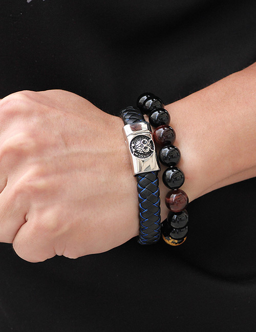 Fashion Blue+black Owl Shape Decorated Bracelet
