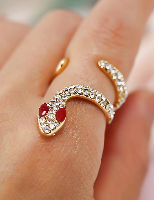 Fashion Gold Color Snake Shape Decorated Ring