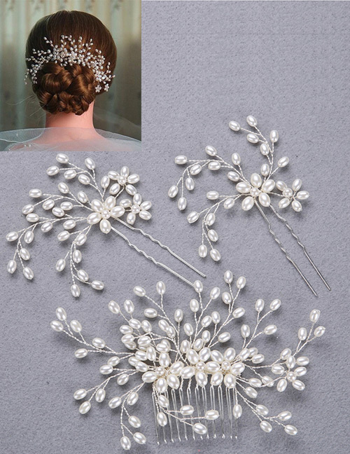 Fashion Silver Color Flower Shape Decorated Hair Accessories