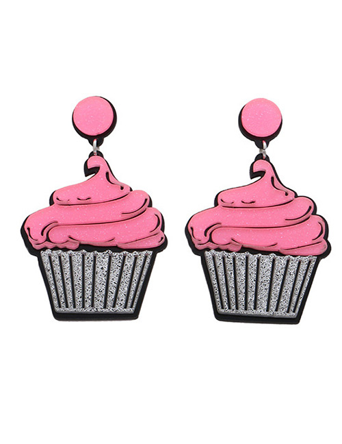 Fashion Pink Ice Cream Shape Decorated Earrings
