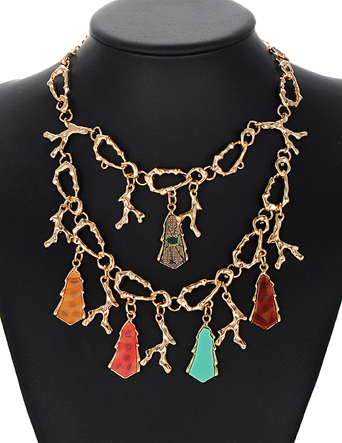 Fashion Multi-color Geometry Shape Decorated Necklace