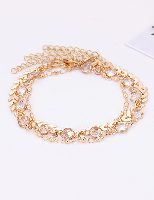 Fashion Gold Color Pure Color Decorated Multi-layer Anklet