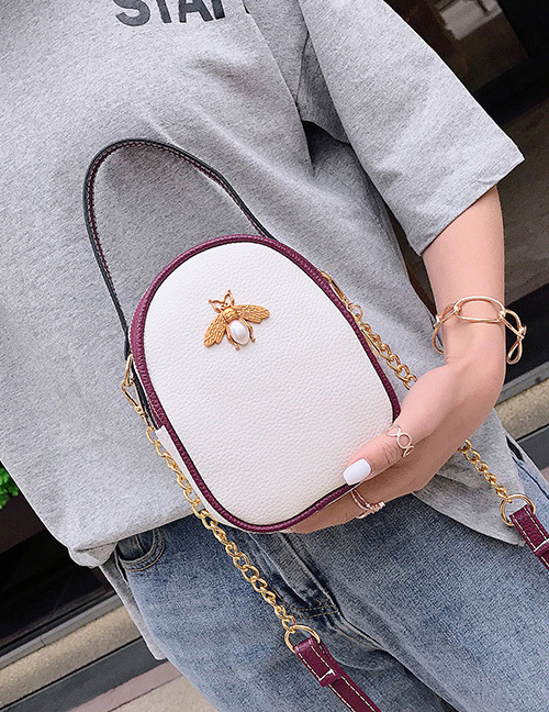 Fashion White Insect Shape Decorated Shoulder Bag