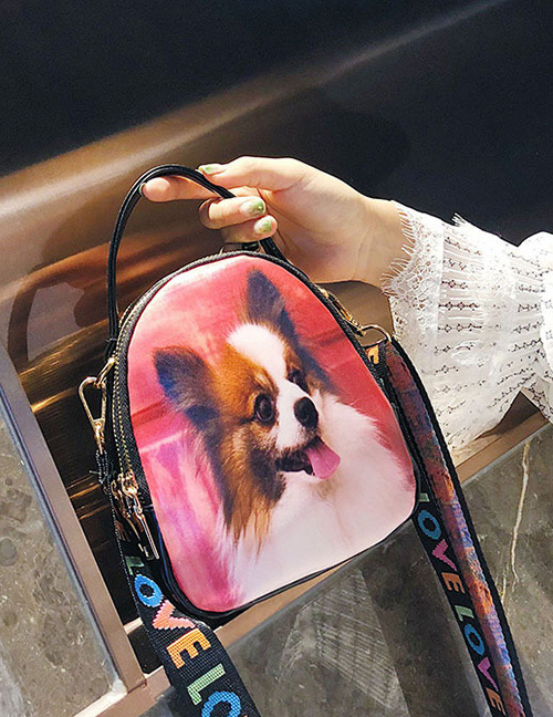 Simple Multi-color Dog Pattern Decorated Shoulder Bag