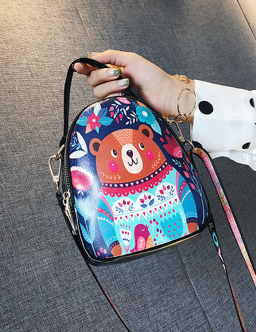 Simple Multi-color Bear Shape Decorated Shoulder Bag