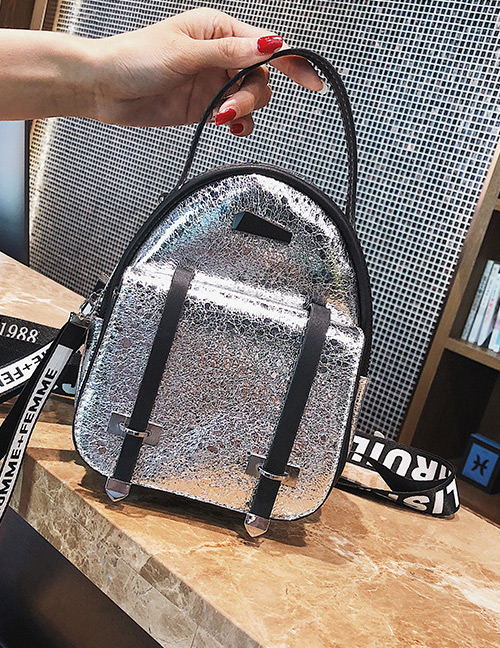 Fashion Silver Color Letter Ribbon Decorated Backpack