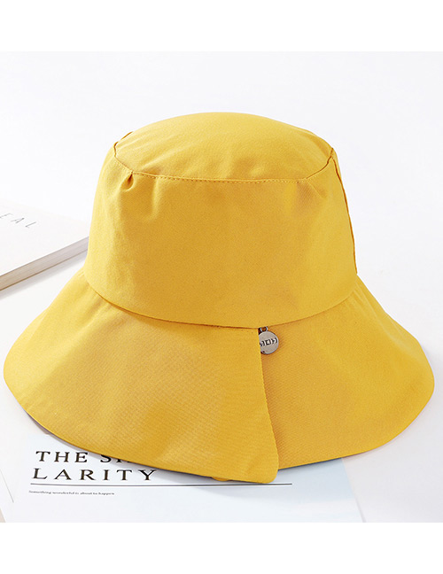 Fashion Yellow Pure Color Design Fisherman Hat