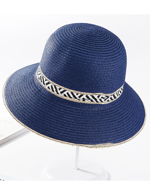 Fashion Navy Stripe Pattern Design Sunscreen Beach Hat