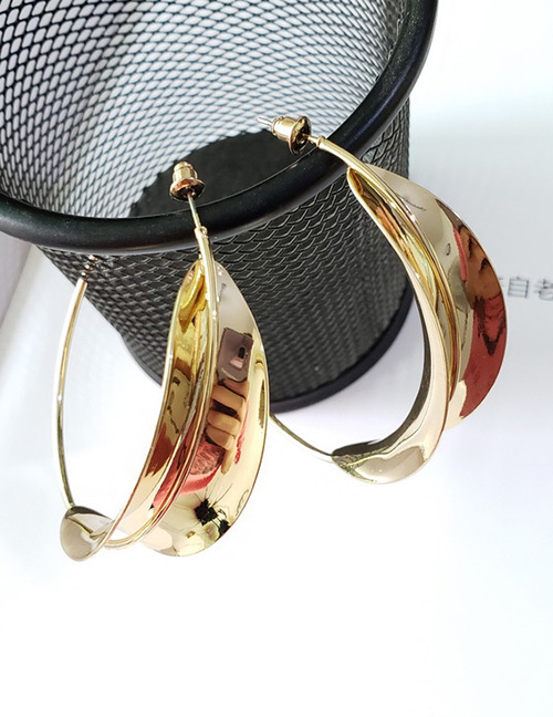 Fashion Gold Color Round Shape Decorated Earrings