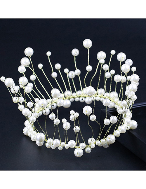 Fashion Milky White Pearls Decorated Pure Color Hair Accessories