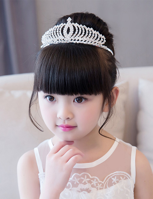 Sweet White Full Diamond Decorated Child Hair Hoop