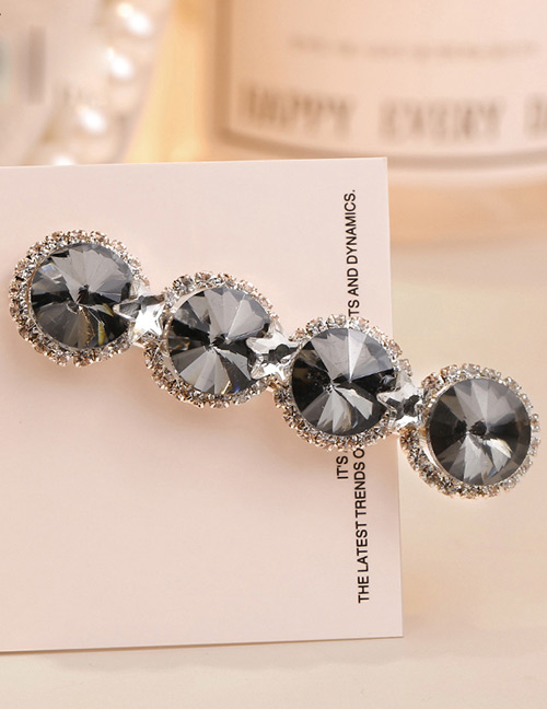 Sweet Gray+black Full Diamond Design Simple Hair Clip