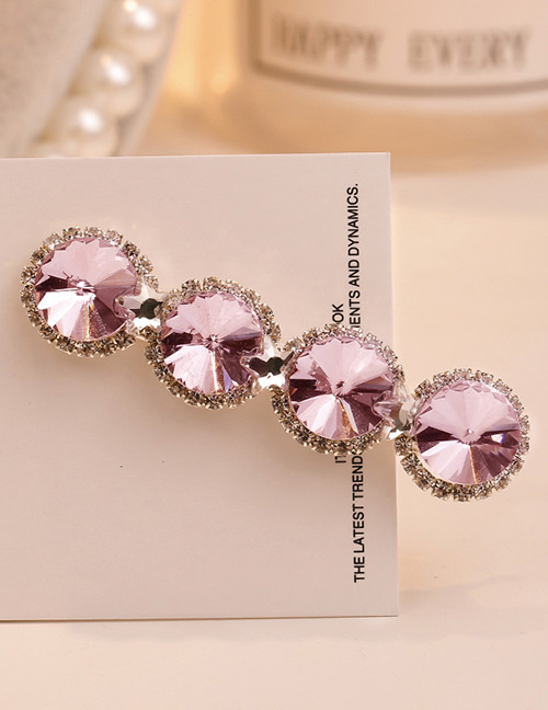 Sweet Purple+pink Full Diamond Design Simple Hair Clip