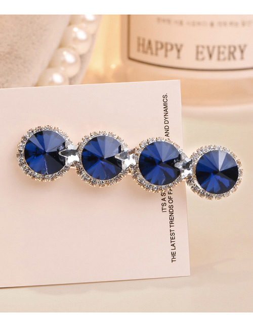 Sweet Sapphire Blue Full Diamond Design Pure Color Hair Clip