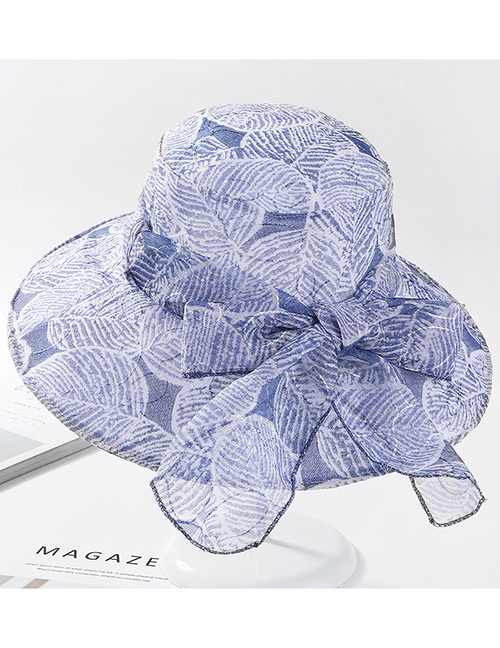 Fashion Navy Bowknot Design Foldable Sunscreen Hat