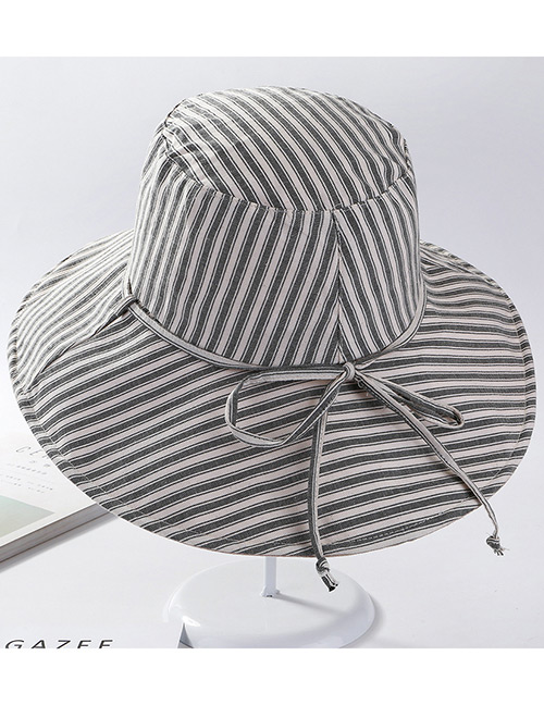 Fashion Black Stripe Pattern Design Foldable Sunscreen Hat