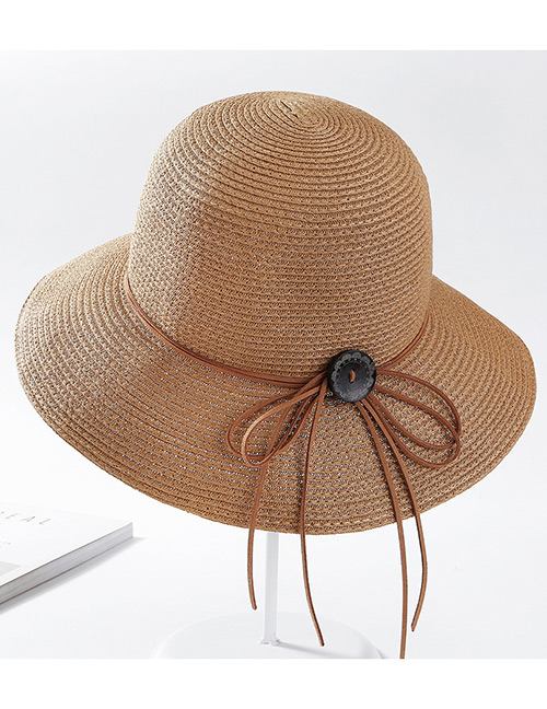 Fashion Light Coffee Pure Color Design Sunscreen Hat